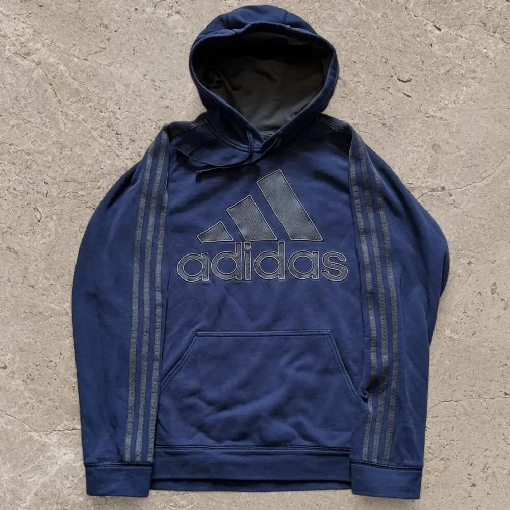 Mens Adidas Hoodie Striped Sleeves SZ S